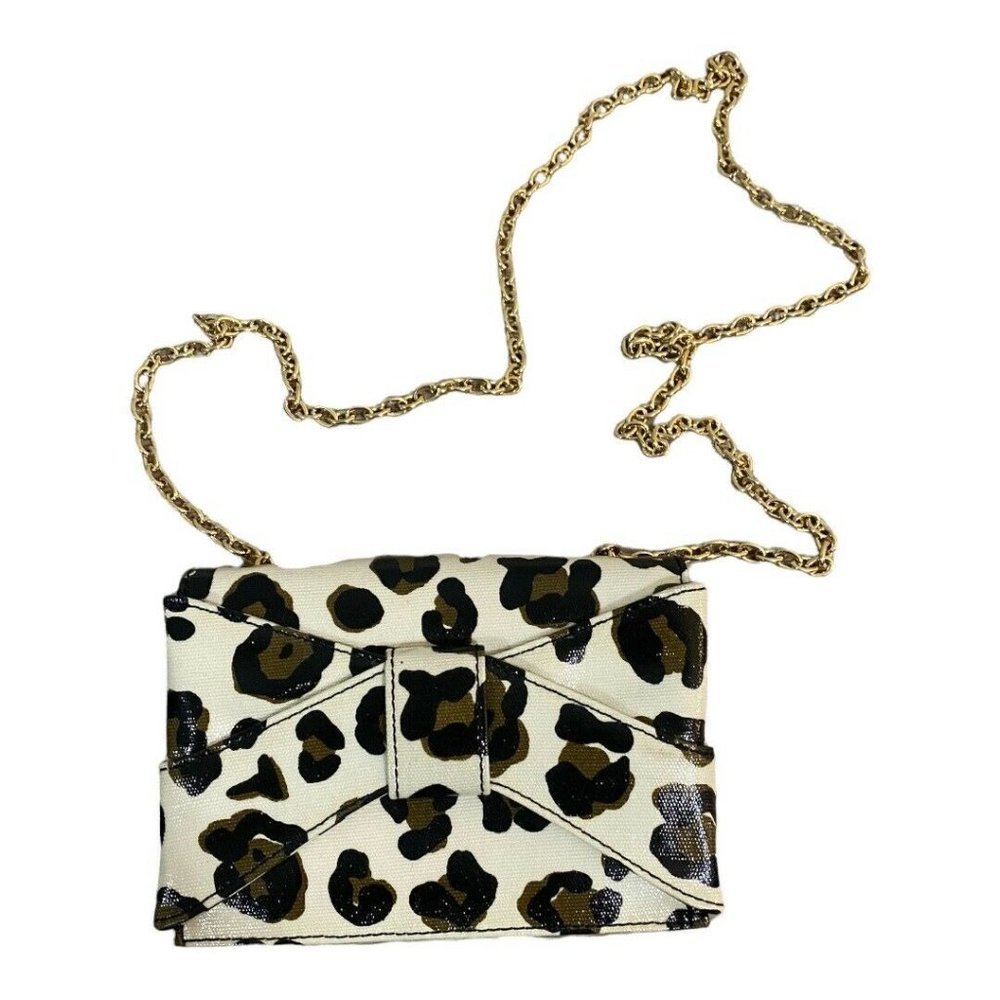 Zac Posen Wallet Chain Crossbody Leopard Print Purse Hand Bag